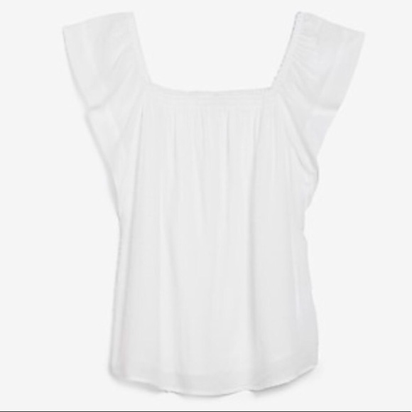 ๐HP!๐Express white dot flutter sleeve top - Picture 5 of 14